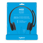 Logitech H151 Computer Headset, Black (981-000587)-1-Year Limited Hardware Warranty