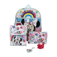 Bioworld 5-Piece Backpack Set - 16" H x 12" W - Disney Minnie Mouse-Officially Licensed: This Minnie Mouse merchandise is 100% authentic, making it the perfect gift for fans and collectors!