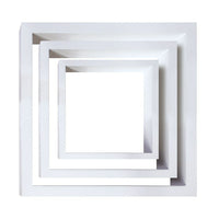 Nexxt Cubbi Wood Wall Shelves,  PackWhite wood, 3 Pack-Measurement and weight capacity: the small floating shelf measures 5"L x 4"W x 5"H and holds up to 2 pounds, the medium measures 7"L x 4"W x 7"H and holds up to 3 pounds, and the large one measures 9"L x 4"W x 9"H in dimensions and holds up to 4 pounds. feel confident placing items on each shelf