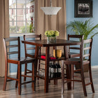 Winsome Orlando 5-Piece Set High Table with V Back Counter Stools, (94542)-Table Dimensions: 33.86"W x 33.86"D x 36.06"H, Chair Dimensions: 16.44"W x 19.67"D x 39.44"H