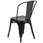Nicer Furniture Stackable Industrial Tolix A Style Side Chair - Metal - Black-Good for both indoor and outdoor use.