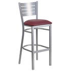 Flash Furniture – Tabouret bistro 31po en métal, dossier ajouré, argenté, siège en vinyle bourgogne, 2/b (XUDG60402BBGV)-Capacité de poids de 500 lb