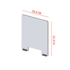 Mark Maker Modular Sneeze Guard Front - 23.5" W x 31.5" H panel 1/4" Clear Acrylic -2 4" aluminum bottom rails -with 4"x12" pass-Made from 1/4” clear acrylic.