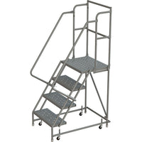 Tri-Arc Manufacturing Deep Top Step Rolling Ladder, Platform Height: 40", No. of Steps: 4, Step Width: 16"(KDSR104166-D2)-No. of Steps: 4