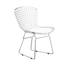 Nicer Furniture Bertoia Style Wire Side Chair - White-Stainless Steel