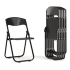 Flash Furniture HERCULES Heavy Duty Black Plastic Folding Chair with Built-in Ganging Brackets-500 lb. Weight Capacity