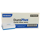 DuraPlus 2-Ply Facial Tissue - White - 100 Sheets - 30 Pack-Ideal for vanities or for in-wall dispensers