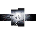 Designart Love Birds in Love 4-Panel Canvas Art Print, 60" x 32", (PT1221G)-Print