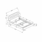 Monarch Specialties 5982Q Queen Size Bed - Brown Leather-Look With Wood Legs-All parts with assembly instructions are included