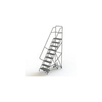 Tri-Arc Manufacturing All Directional Rolling Ladder, No. of Steps: 9, Platform Height: 90", Platform Depth: 10" (KDED109242)-No. of Steps: 9