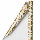 JAM Paper Gift Wrap - Zebra Print Wrapping Paper - 50 Sq Ft Total - Gold & White Safari Stripes - 2 Rolls/Pack-The perfect square footage for quickly and easily wrapping your presents