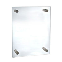Azar Displays 11" x 17" Standoff Acrylic Sign Holder with Caps, Clear (105508)-Used for graphic signs