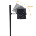 DAC Metal LED Floor Lamp with Rotating Heads - Black-Metal construction, heavy weighted base