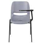 Flash Furniture Ergonomic Shell Chair, Gray, with Left-Handed Flip-Up Tablet Arm (RUTEO1GYLTAB)-Tablet arm chairs