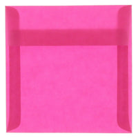 JAM Paper 8.5 x 8.5 Square Envelopes, Magenta Pink Translucent Vellum, 100 Pack (1592151g)-Magenta pink