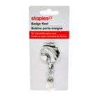 Staples Retractable Marble Badge Reel - 30" Cord - Assorted Colours-Metal snap clip allows it to be securely fastened to belts, pockets, and other applicable objects