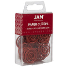 JAM Paper Circular Coloured Papercloops, Red Round Paper Clips, 5 Packs of 50, 250 Total (2187138g)-Length: 1"