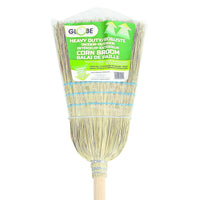 Globe Industrial Corn Broom, 12 Pack (4001)-Great for Sweeping Garages, Driveways, Deck and Commercial Use