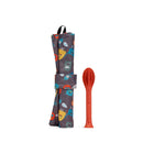 Bondstreet Reusable Placemat and Utensils - Grey Monsters Print-polyester
