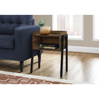 Monarch Specialties 3583 Accent Table - 23"H/Brown Reclaimed-Look/Black Metal-Product dimensions: 23.25"H x 18.5"W x 11.75"D