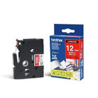 Brother TZE435 tape for P-Touch 8m x 12mm - White on Red-12mm