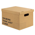 Staples "I'm More Than Just a Box" Box - 4 Pack-Kraft.  Corrugated paper.