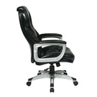 Office Star Worksmart Executive Chair with Adjustable Headrest, Black-Dimensions: 27"W x 29.5"D x 48.5"H