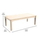 Flash Furniture Bright Beginnings Commercial Grade Wooden Rectangular Preschool Classroom Activity Table (MKME088010)-Greenguard Certified Wood for Low VOC Emissions
