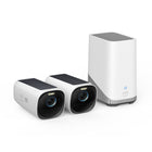 eufy Security eufyCam 3 2-Camera Wireless 4K Surveillance System - White-Wire-free solar-powered design allows for continuous use with no battery changes