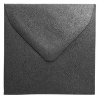 JAM Paper 3.125 x 3.125 Mini Square Envelopes, Stardream Metallic Anthracite Black, 100 Pack (V018241A)-Black
