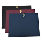 St. James Presentation Holders/Cards with Gold Foil Crucifix, 80lb Burgundy Linen, 25 Pack-Archival properties help retain beauty for years to come
