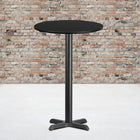 Flash Furniture – Table bistro ronde en stratifié de 24 po avec base de 22 x 22 po, noir (XURD24BKT2222B)-Dessus en stratifié noir