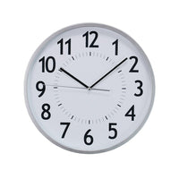 kieragrace Office/Home Wall Clock, 12", Silver, 6 Pack-12" round wall clock with sleek silver profile and classic dial