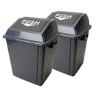 Johnny Vac Trash Garbage Can Bin with Push-Down Lid - 6.6 gal (25 L) - BIN25X2 - Grey & Black-Black and Grey