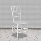 Flash Furniture HERCULES Series White Resin Stacking Chiavari Chair - 2 Pack-Seat constructed of ultra-strong polycarbonate