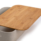 Truu Design - Panier de rangement décoratif moderne et élégant en papier beige avec couvercle en bambou-Polyvalent: parfait pour ranger et organiser de petits produits ménagers, des articles de papeterie ou des fournitures d'artisanat