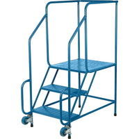 Kleton - Échelles Tilt-N-Roll, Acier, 3 Marches, Largeur 22po, 24po P X 27po H Marche Palière-Matériau du cadre Acier