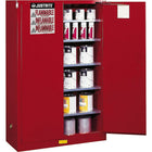 Justrite Sure-Grip Ex Paint & Ink Safety Storage Cabinets, 2 Doors, Self-Closing, 43" x 18" x 44"-Multiple shelves are ideal for 1-gallon paint cans (Class III liquids)