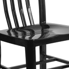 Flash Furniture Black Metal Indoor-Outdoor Chair-Adjustable Floor Glides
