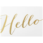 JAM Paper Thank You Cards Set, Hello Greeting, White with Gold Script, 10 Pack (D41113NGLMB)-Hello greeting, white with gold script