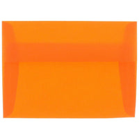 JAM Paper Enveloppes en papier vélin translucide avec fermeture gommée, 4 3/8 x 5 3/4 po, orange, paquet de 100-Orange