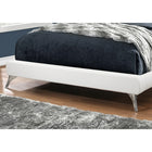 Monarch Specialties 5953Q Queen Size Bed - White Leather-Look With Chrome Legs-Requires a standard queen size box spring and mattress (not included)