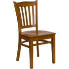 Flash Furniture HERCULES Series Vertical Slat Back Cherry Wood Restaurant Chair-800 lb. Weight Capacity