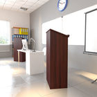 Flash Furniture Stand-Up Wood Lectern in Mahogany-Leveling Glides