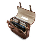 Samsonite Classic Leather Flapoverover 15.6", Cognac-Main compartment features curve zip opening for maximum access and holds the laptop compartment along with 3 gusseted accessory pockets.