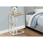 Monarch Specialties 3677 Accent Table - 25"H/Natural/White Metal-Assembly required: Illustrated instructions and all hardware are provided for convenience (additional tools may be needed)