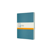 Moleskine Soft Cover Cahier Journals - Ruled - Extra Large - Brisk Blue - 3 Pack-Brisk Blue flexible cardboard cover