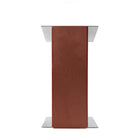 Urbann K2 Lectern No Wheels - Aluminum and Wood - Full Mahogany-Light grey and mahogany stained wood, aluminum and russian plywood