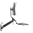 North Bayou 19"-27" Wall Mount Sit-Stand Desk Workstation - Black (MC32-B)-Weight Capacity: 4.4 - 19.8 lbs