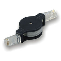 Electronic Master 3' RJ45 Male to Male Retractable Cable, 1.2" x 5.5" x 7.9", Black-Cable can be retractable for convenience use